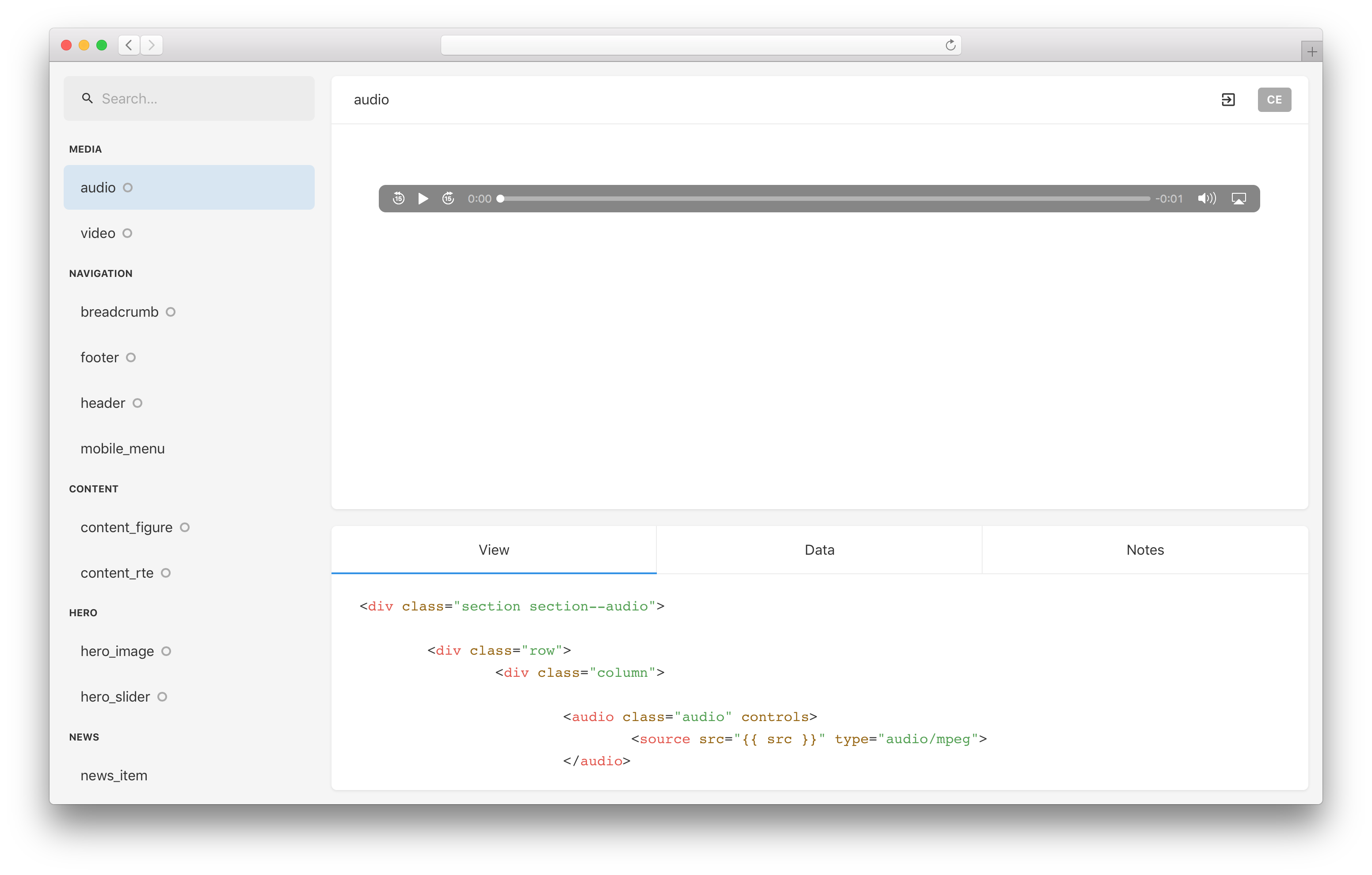 Malvid UI in a browser